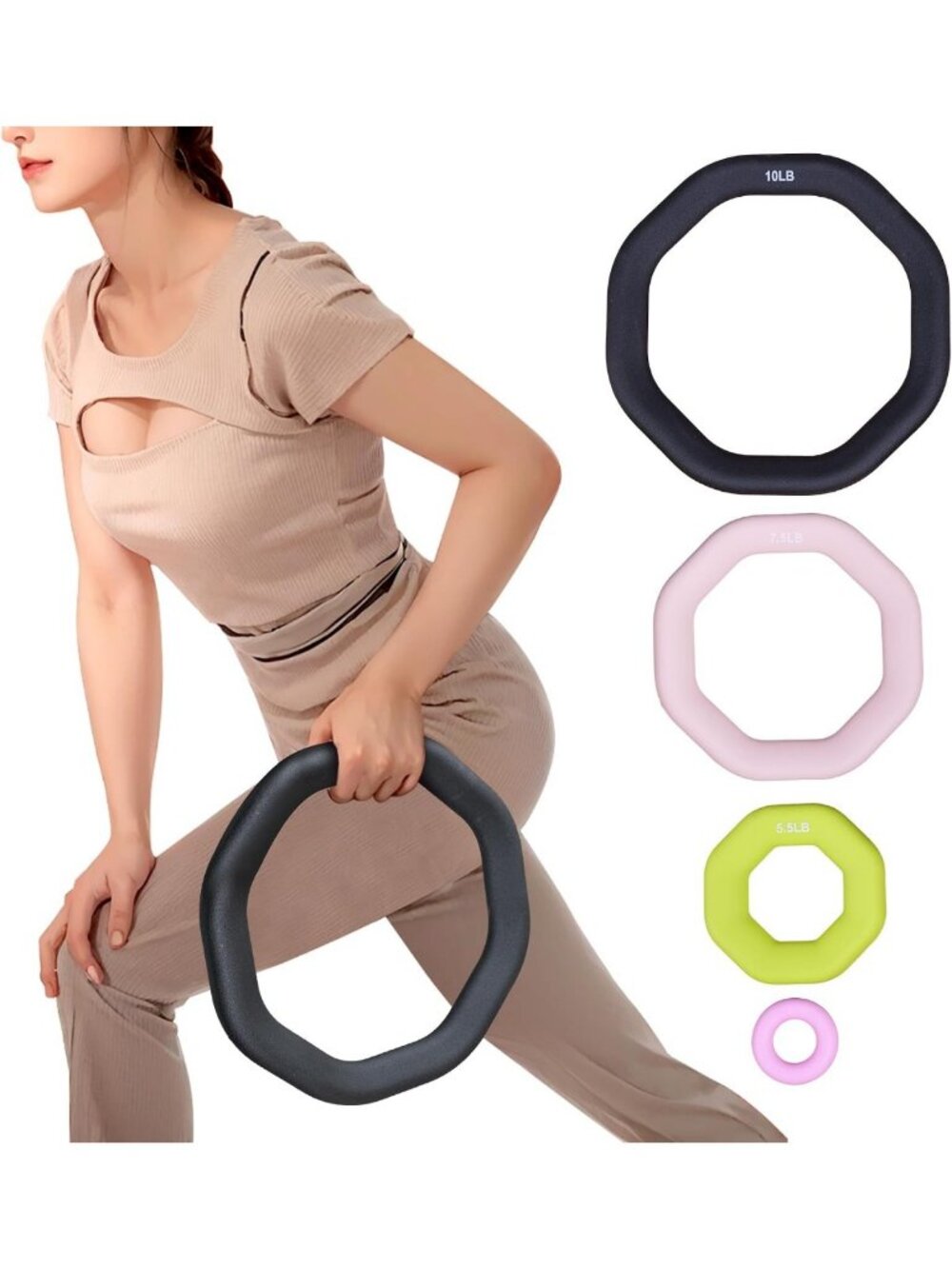 2-in-1 Kettlebell & Power Ring - Versatile Weight Ring for Yoga & Aerobics